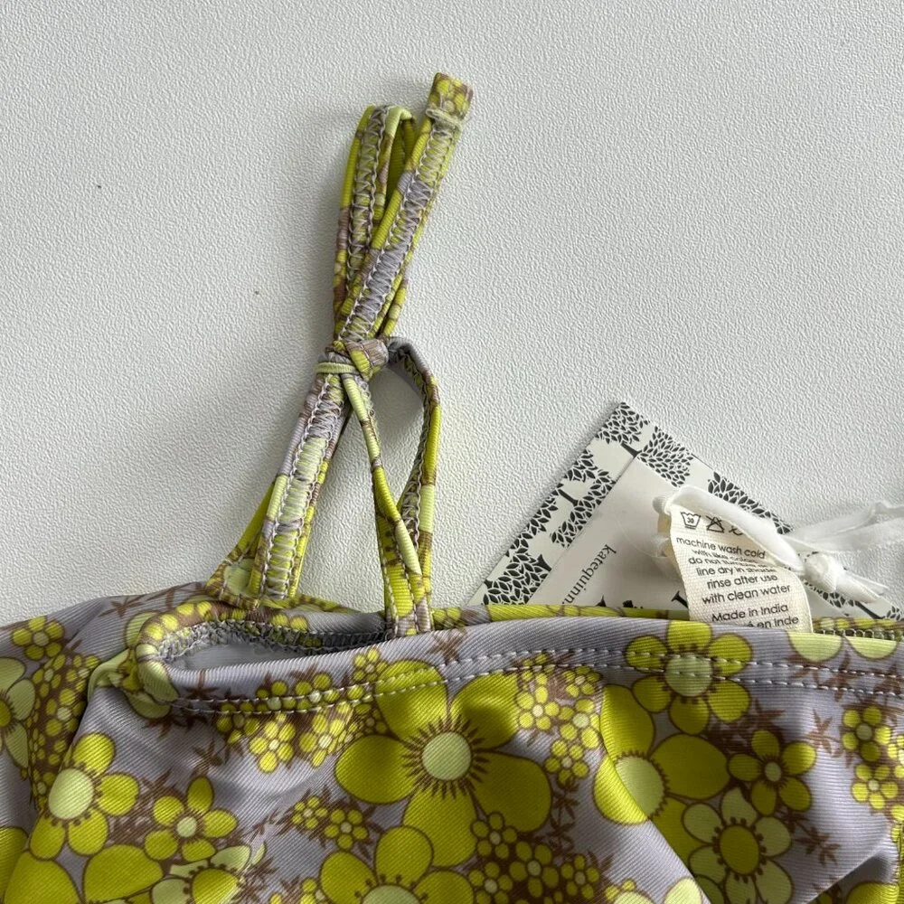 NWT Kate Quinn Baby Bikini 0-3M Granny Floral Ruffle Pom Pom UPF 50+